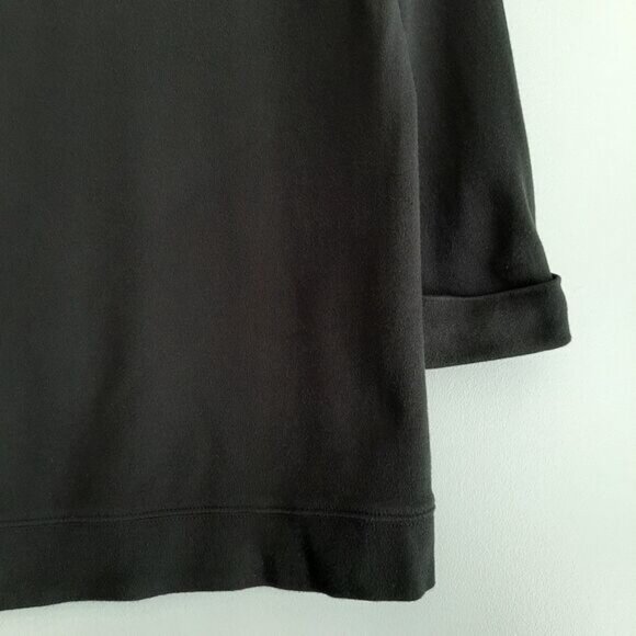 ANNE KLEIN / Micro Gem Studded Lion Logo Boat Neck Black Tee Sz S - Picture 4 of 11